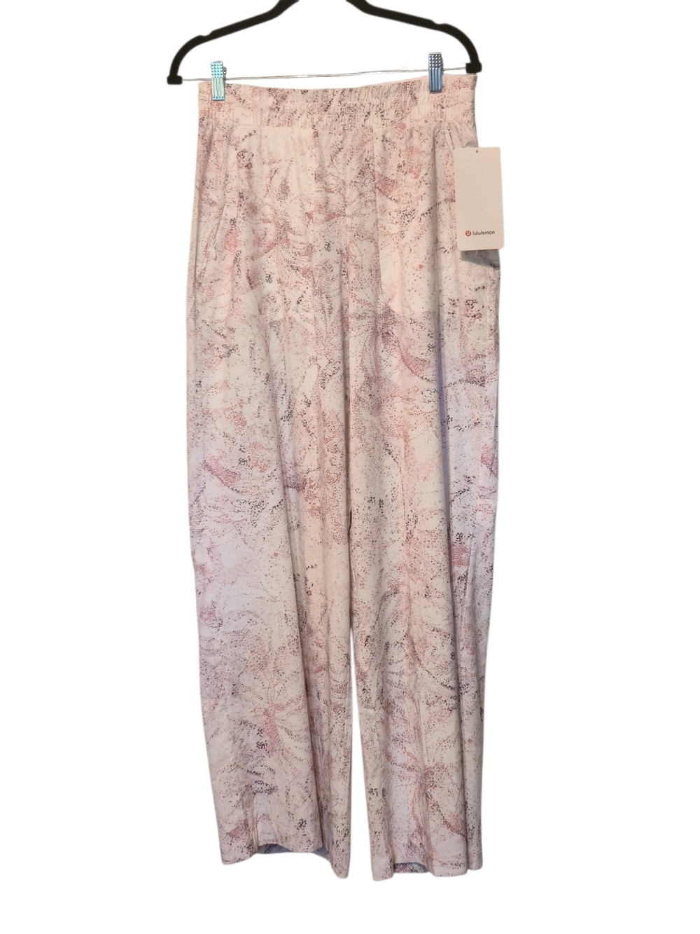 lululemon athletica White and Light Pink Patterned Track Pants